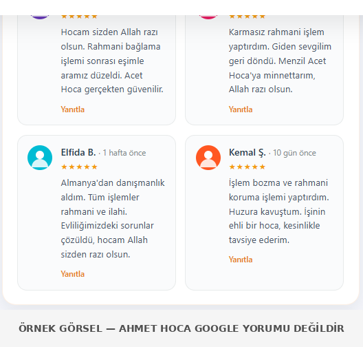 Örnek Google yorumları